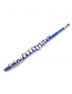 Cupronickel C 16-Key Closed Hole Concert Band Flute Blue