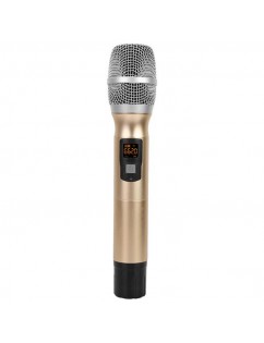 Portable UHF Wireless Handheld Microphone with Receiver AA Battery for Conference Speech Golden