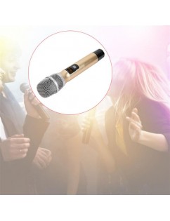 Portable UHF Wireless Handheld Microphone with Receiver AA Battery for Conference Speech Golden