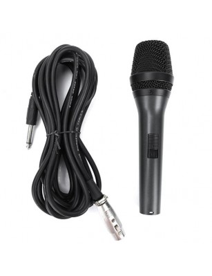 Cardioid Dynamic Vocal Microphone with Switch and 5m Audio Line for Singing Live Vocal