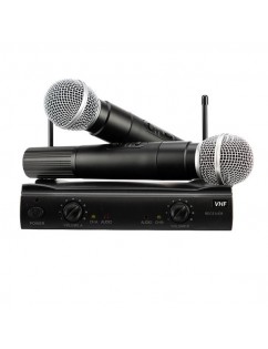 PGX-58 VHF Wireless Microphone System Dual Handheld 2 x Mic Cordless Receiver Black