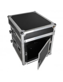 [US-W]4U 8U 12 Space Rack Case with Slant Mixer Top DJ Mixer Cabinet with 4pcs casters Black & Silver
