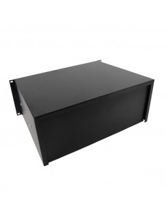 [US-W]19" 4U Steel Plate DJ Drawer Equipment Cabinet with Keys Black