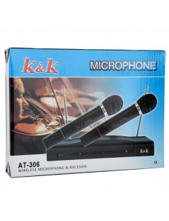 [US-W]AT-306 Wireless Dual Handheld Microphone KTV Bar Stage Equipment Black